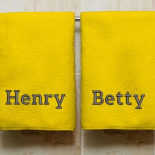 Personalised Embroidered His And Hers Golden Anniversary Towels Product Image