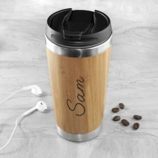 Personalised Bamboo Travel Mug Product Image