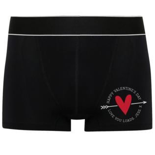 Personalised Valentine's Day Black Boxer Shorts Product Image