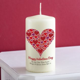 Personalised Heart Of Hearts Valentines Day Candle Product Image