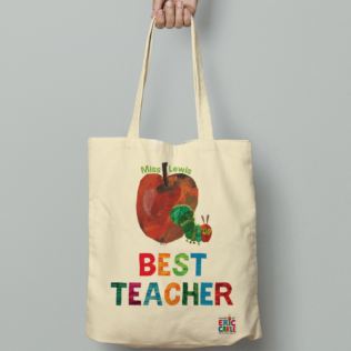 Personalised Very Hungry Caterpillar Best Teacher Tote Bag Product Image