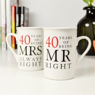 40 Years Of Being Right Anniversary Mug Product Image