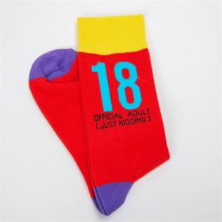 18 Birthday Joke Funny Men's Socks Product Image