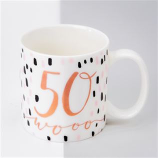 Dotty 50th Birthday Mug - Wooo! Product Image