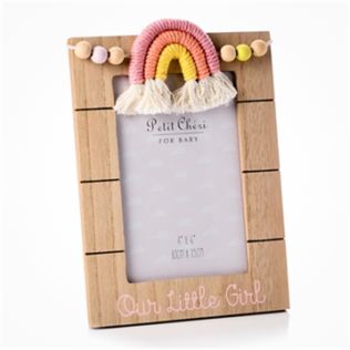 Little Girl 4 x 6 Macrame Rainbow Photo Frame Product Image