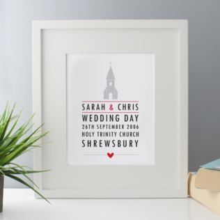 Personalised Church Style Wedding Framed Print Product Image