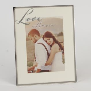 Amore Silverplated Love Mirror Script Frame Product Image