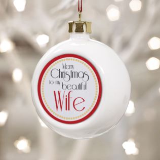 Personalised Beautiful Wife Christmas Bauble Product Image