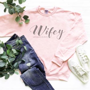 Personalised Wifey Pink Sweatshirt Product Image