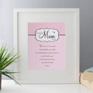 Personalised Wonderful Mum Award Framed Print Product Image