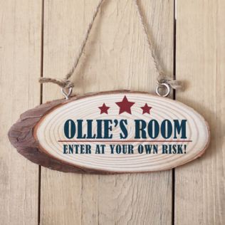 Personalised Boys Room Wooden Hanging Plaque Product Image