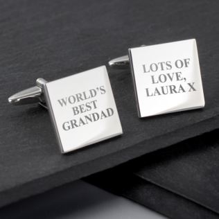 Personalised Worlds Best Grandad Cufflinks Product Image