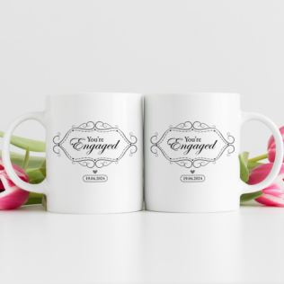 Personalised You're Engaged Pair of Mugs Product Image
