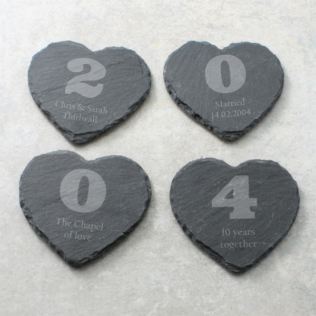 Your Year Set of 4 Personalised Slate Coasters Product Image