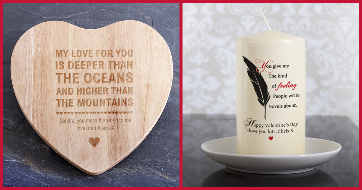 Personalised Heart Shaped Chopping Board & Personalised Candle Personalised Heart Shaped Chopping Board & Personalised Candle