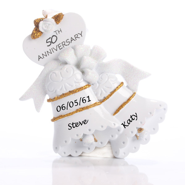 50th Anniversary Personalised Bells Ornament