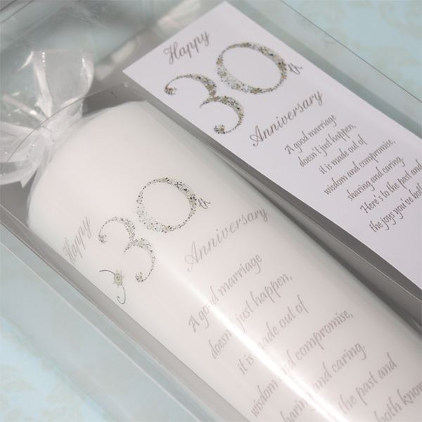 30th Wedding Anniversary Candle The Gift Experience