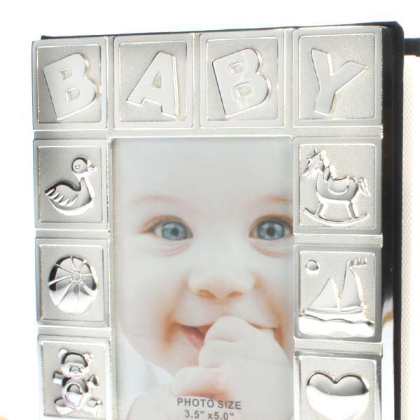 silver baby photo album