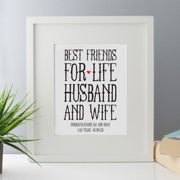Personalised Best Friends for Life Husband and Wife Framed Print The