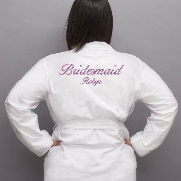Personalised Embroidered Bridesmaid Dressing Gown The Gift Experience