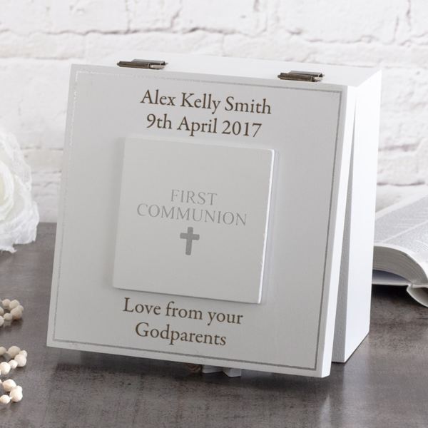 Personalised First Holy Communion Wooden Keepsake Box | The Gift Experience