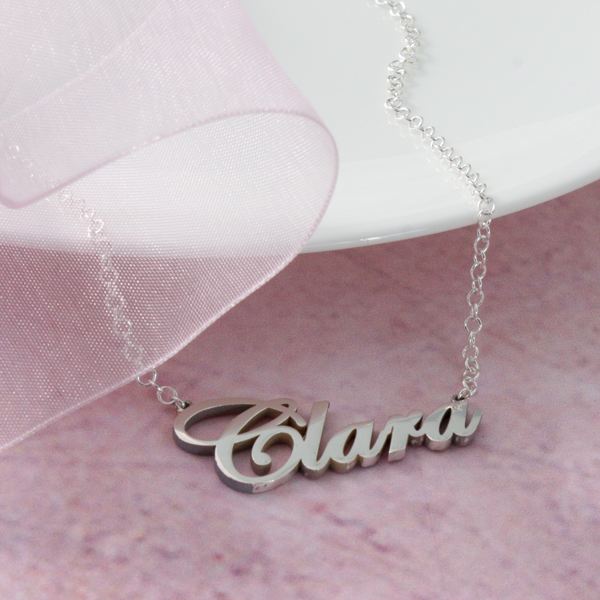 Solid Silver Name Necklace The Gift Experience