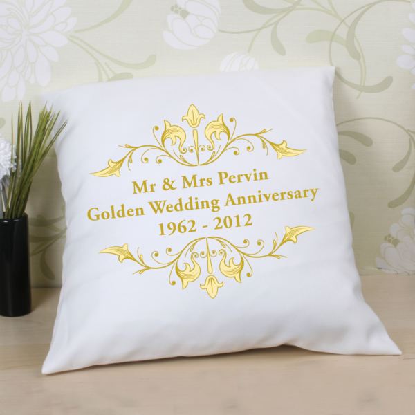 Personalised Golden  Anniversary  Cushion The Gift  Experience