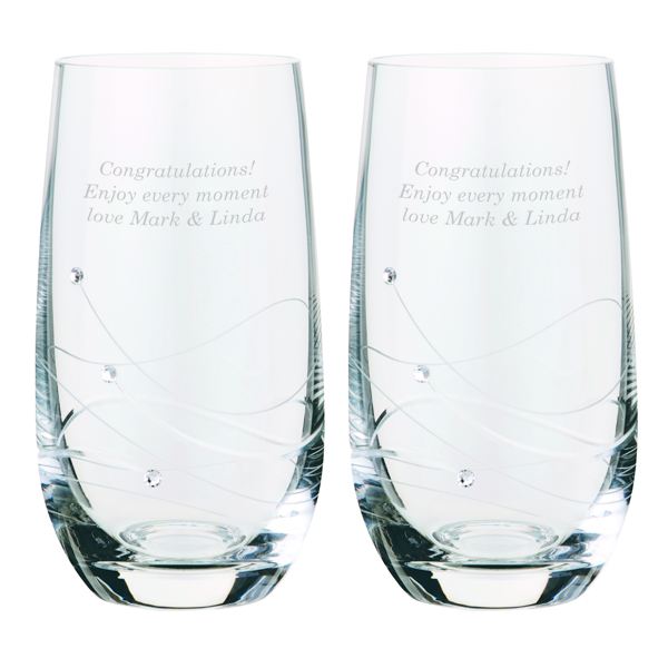 Dartington Crystal Personalised Pair of Glitz Highball Glasses The Gift Experience