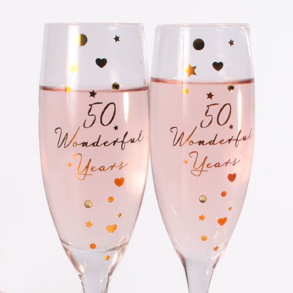 Happy 50th Anniversary Glasses The Gift Experience