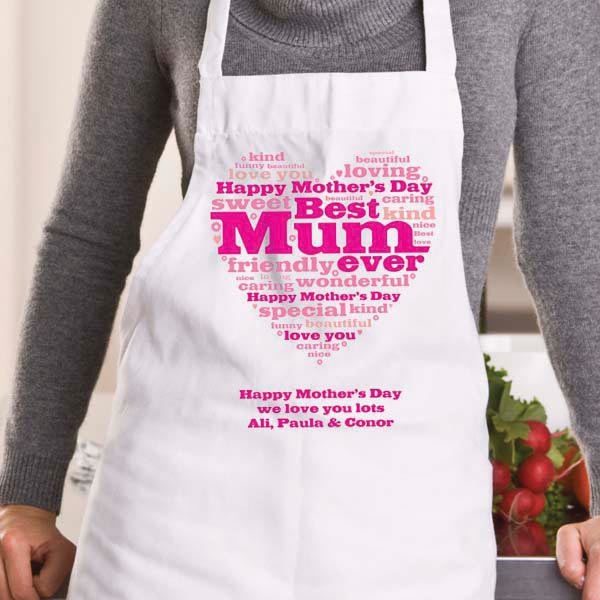 Mother's Day Heart of Words Personalised Apron The Gift Experience