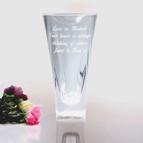 Cm Engraved Tall Glass Vase Cm Engraved Tall Glass Vase