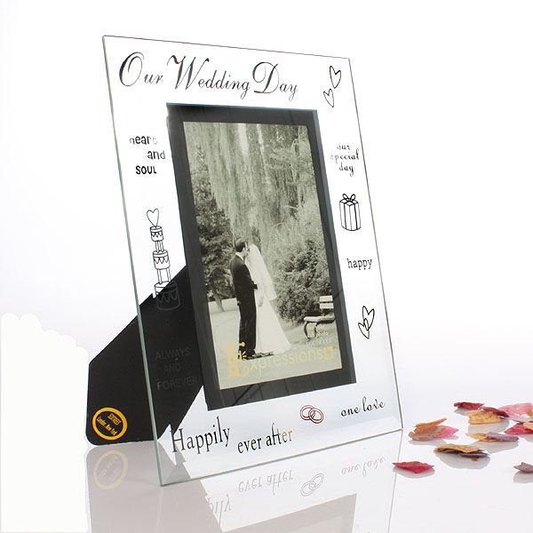 Our Wedding Day Glass Frame The Gift Experience