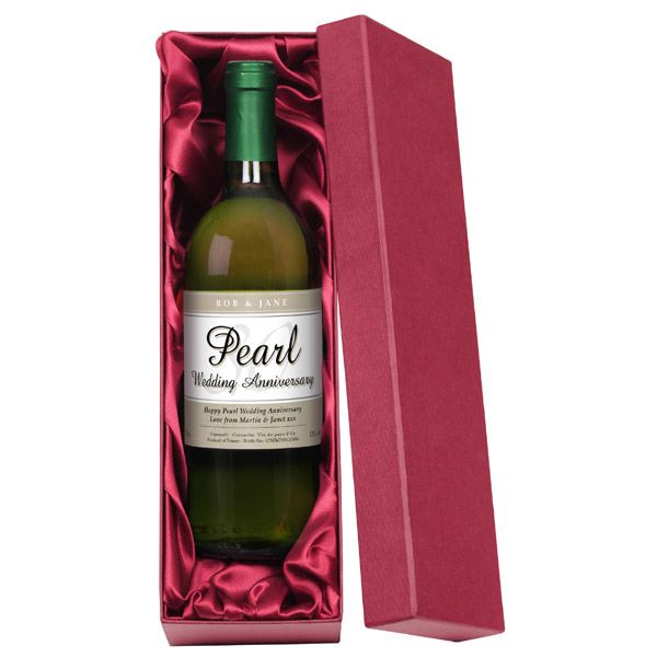 Personalised Pearl Wedding Anniversary White Wine The Gift Experience