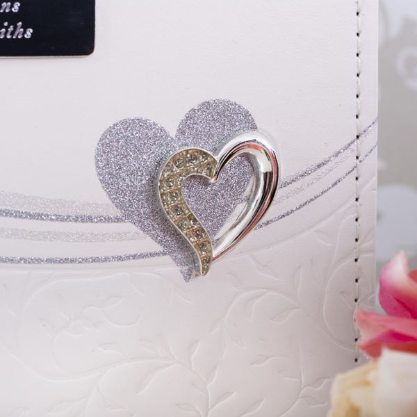 Personalised Wedding Day Silver Heart Guest Book The Gift Experience