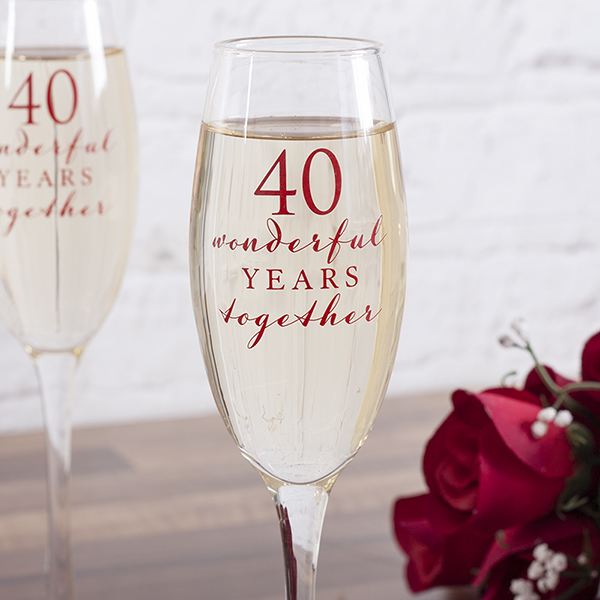 Happy 40th Anniversary Glasses The Gift Experience