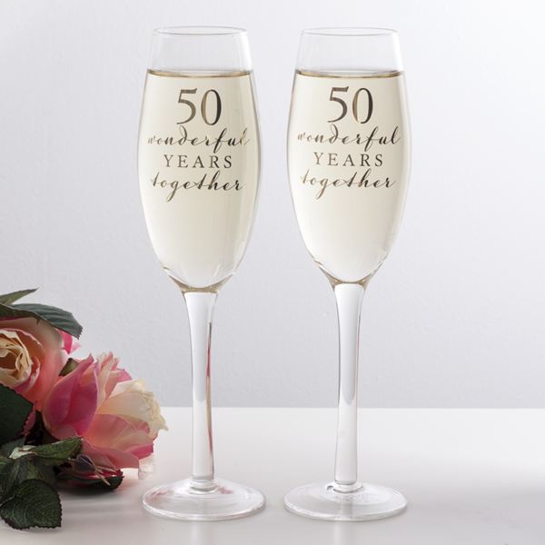 Happy 50th Anniversary Glasses The Gift Experience