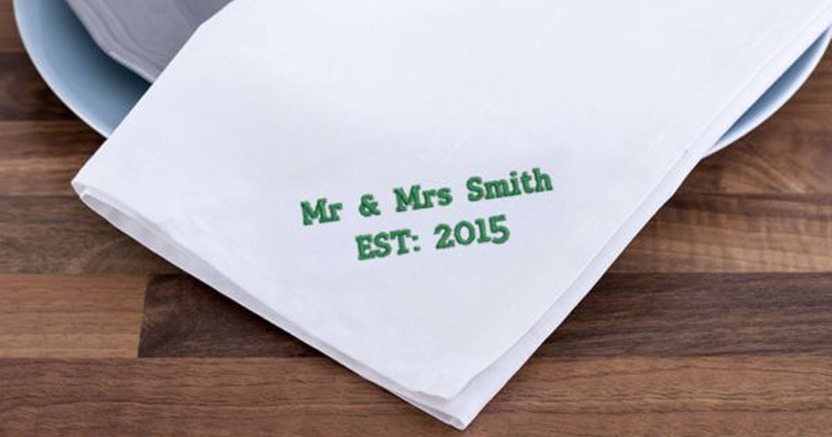 Personalised Embroidered White Tea Towel Personalised Embroidered White Tea Towel