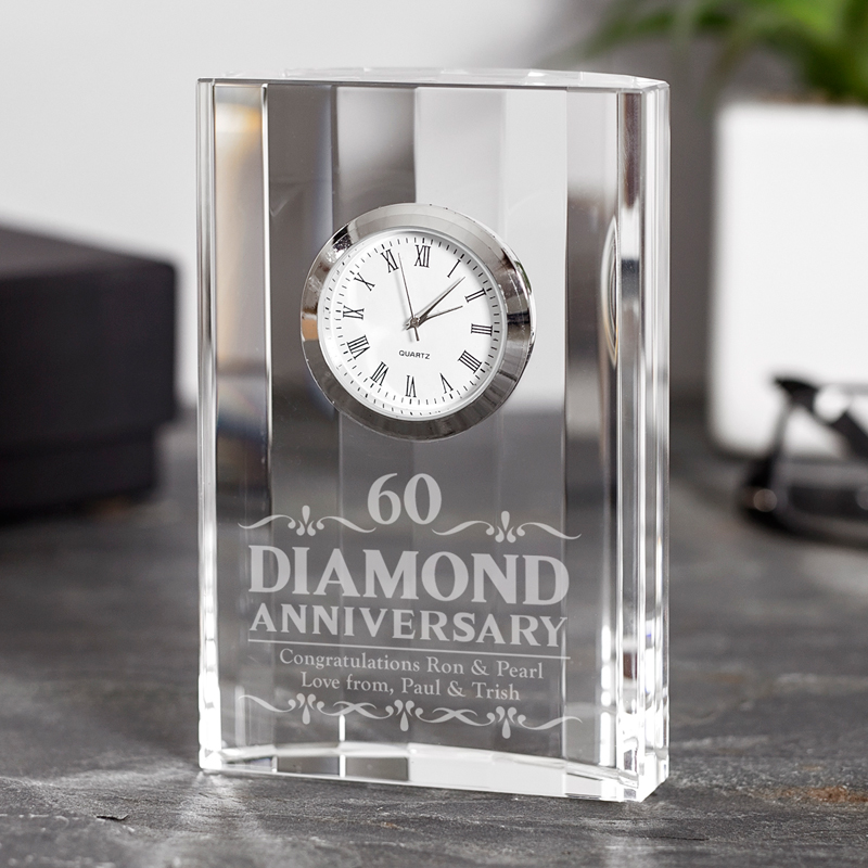 50th 40th 80th 90th 60th 21st 30th 70th ukgiftstoreonline Engraved Heart Crystal Glass Clock Any Birthday Gift 18th
