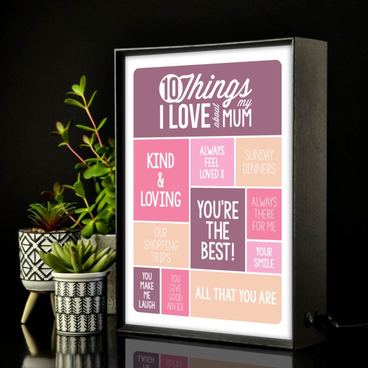 Personalised 10 Things I Love About Mum Light Box product image