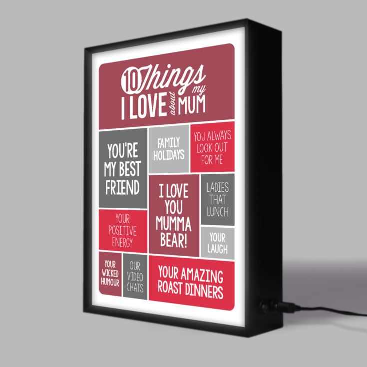 Personalised 10 Things I Love About Mum Light Box product image