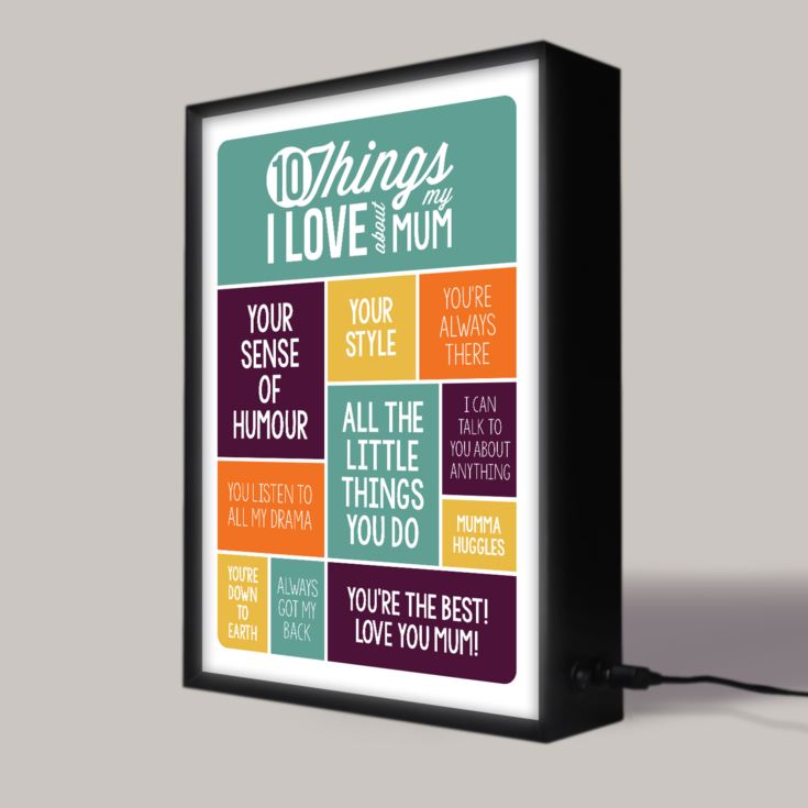 Personalised 10 Things I Love About Mum Light Box product image