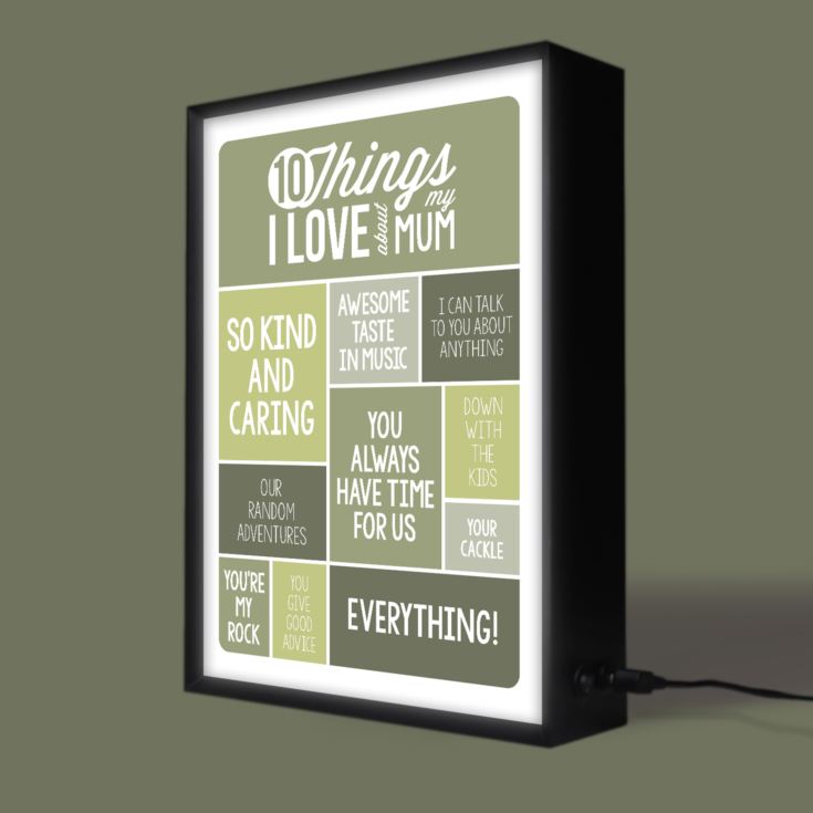 Personalised 10 Things I Love About Mum Light Box product image