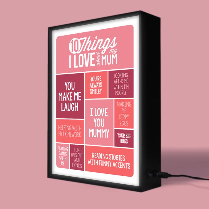 Personalised 10 Things I Love About Mum Light Box product image