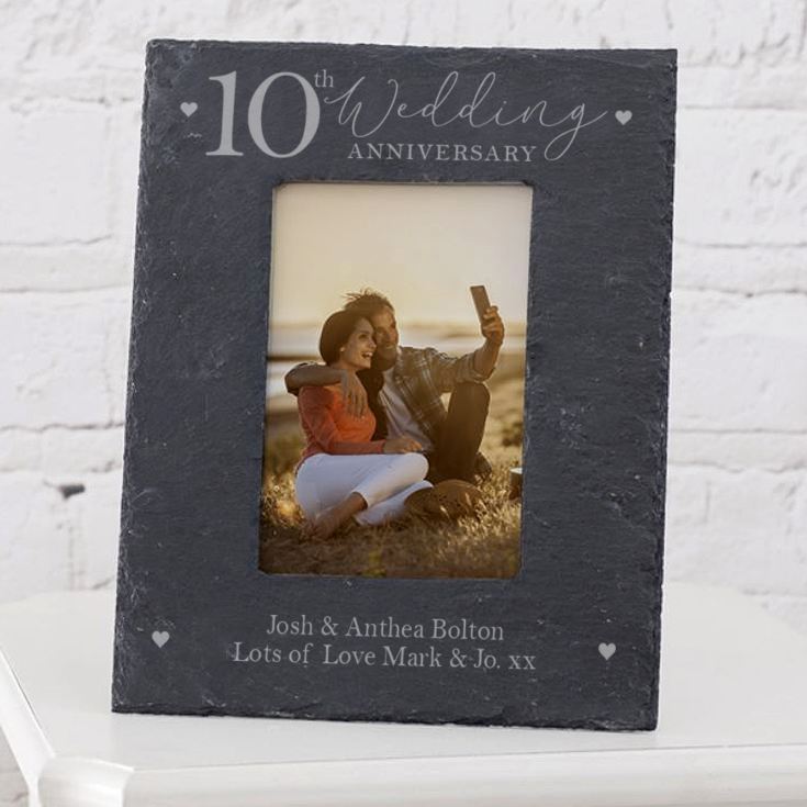Personalised 10th Anniversary Slate Photo Frame product image