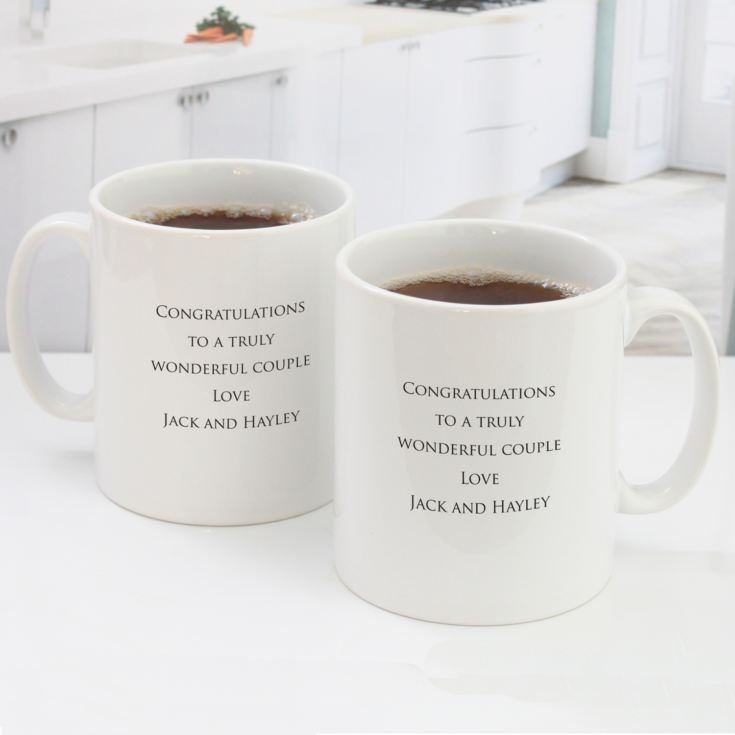 Pair of Personalised Eleventh Anniversary Mugs product image