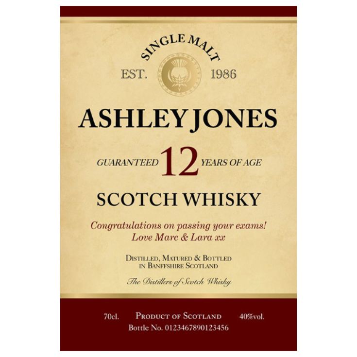 Personalised 12 Year Old Malt Whisky product image