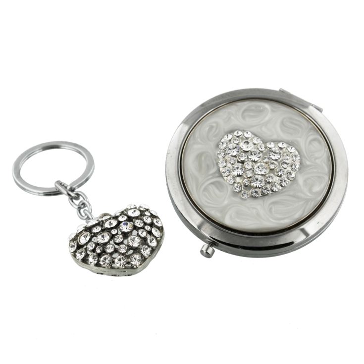 Sophia Silverplated Compact & Keyring Set - Heart product image
