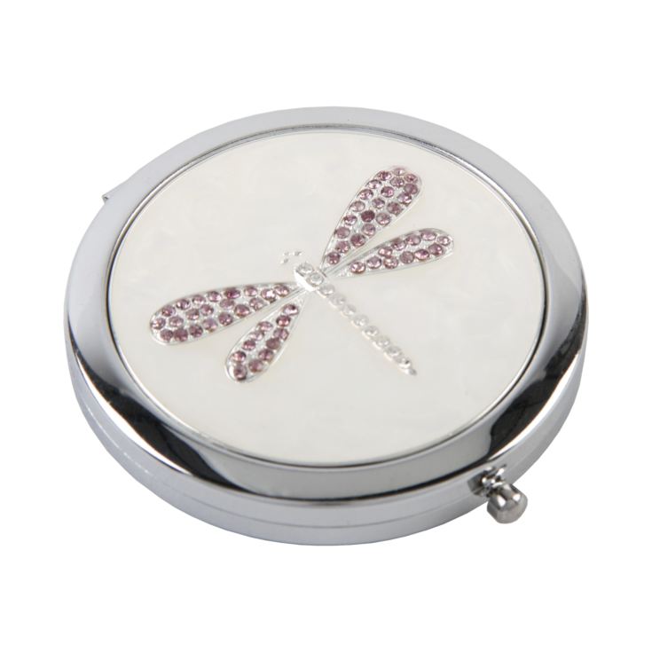 Sophia Silverplated Compact Mirror - Pink Crystal Dragonfly product image
