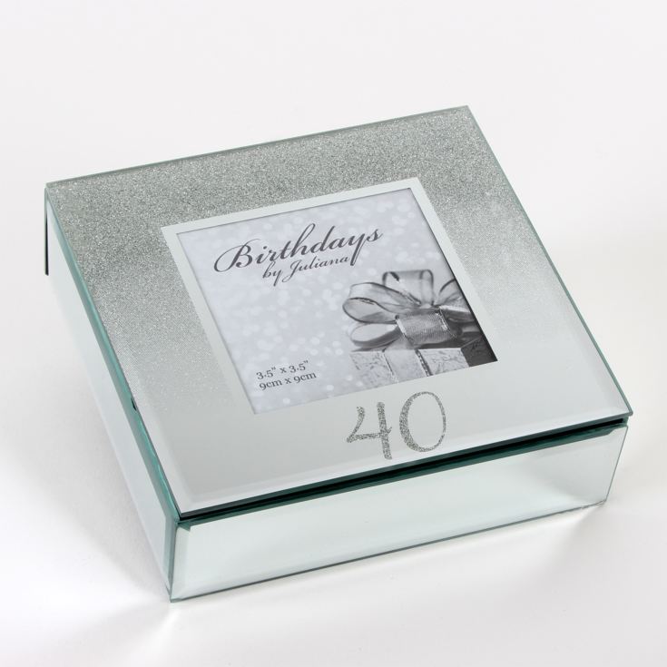 Milestones Glitter Mirror Trinket Box - 40th product image