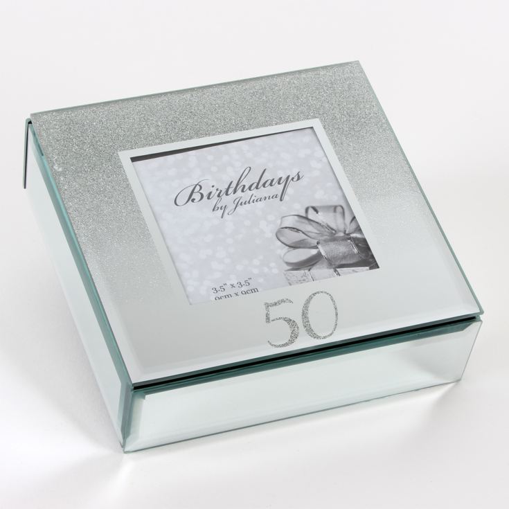 Milestones Glitter Mirror Trinket Box - 50th product image